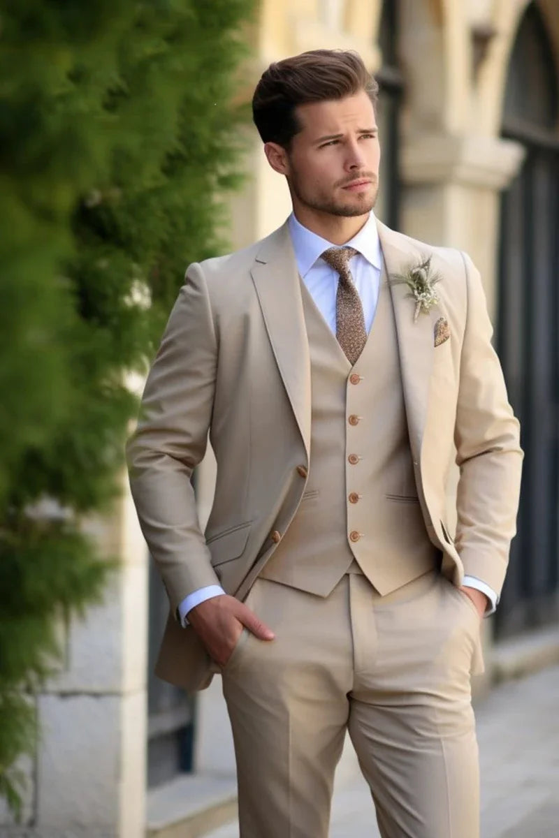 Trajes de boda de esmoquin de 3 piezas para hombre, traje de novio a medida, traje formal de moda para hombre, traje de fiesta de graduación, traje de boda para hombre