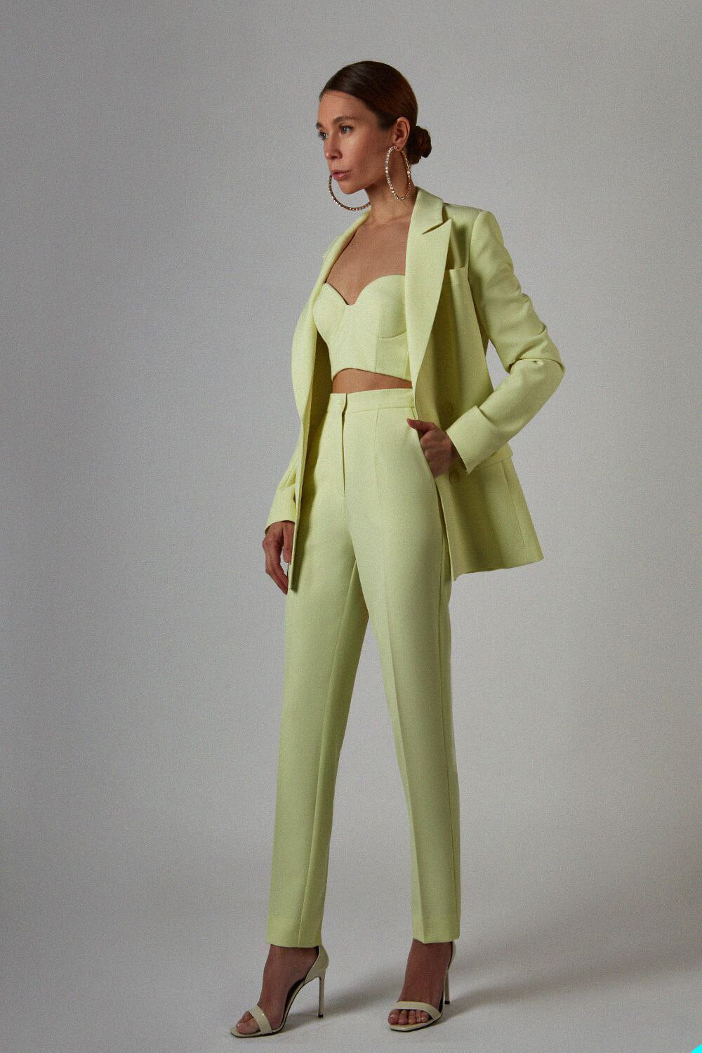 Conjunto formal de 3 piezas para oficina, blazer, cárdigan de primavera, pantalones pitillo lisos, trajes para mujer, ropa informal, esmoquin 