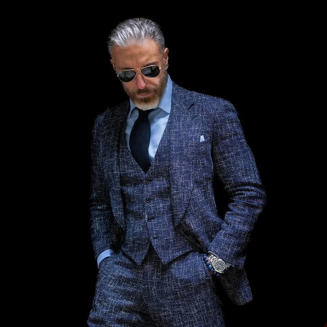 Elegante traje de boda de 3 piezas para hombre | Esmoquin premium con blazer clásico de solapa de pico, chaleco y pantalón | Ajuste personalizado para cualquier ocasión