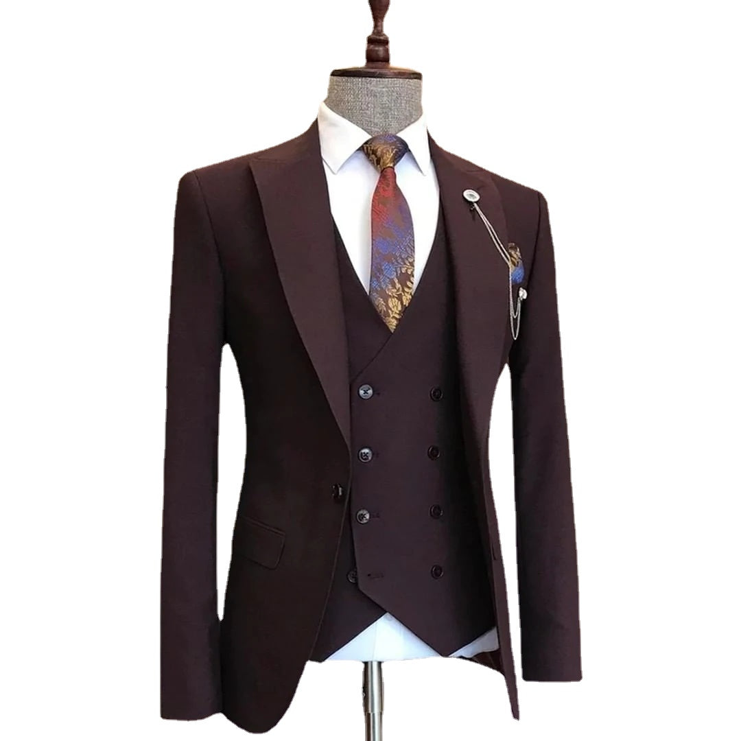 3 Pieces Ternos For Men Blazer Sets Wedding Dress Formal Business Jacket Vest Trousers