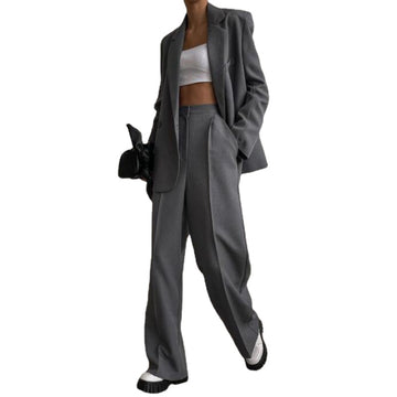 Dark Grey Classic Style Women Suits Leisure Pantsuits 2 Pieces (Jacket+Trousers) Blazer Pants Custom Made