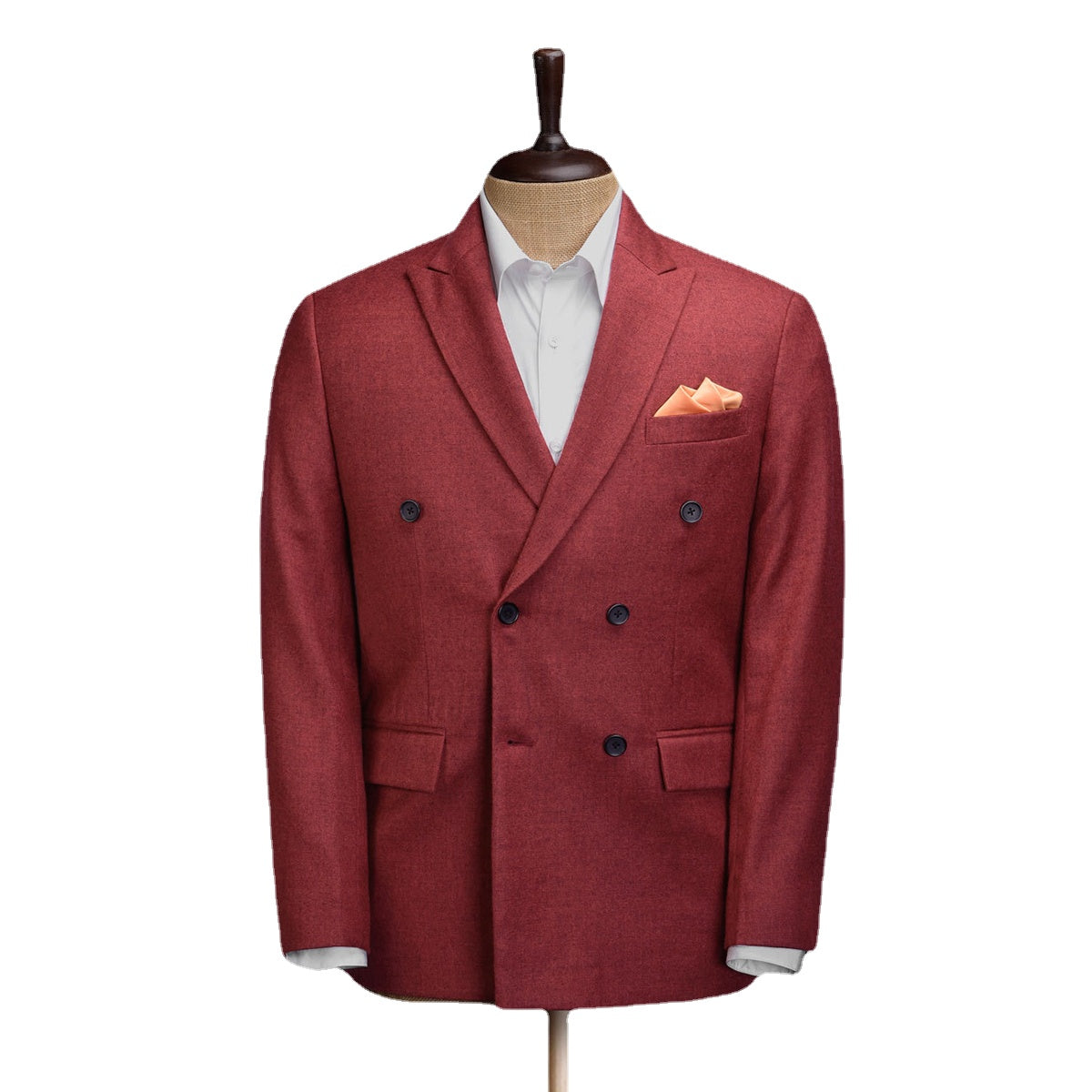 Red Classic Men Suits With Double Breasted Two-Pieces Coat And Pant Custom Made Bridegroom Wedding Formal Occasion