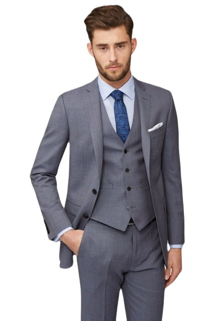 Men's Grey 3-Piece Wedding Suit Set for Party (Jacket, Pants, Vest)