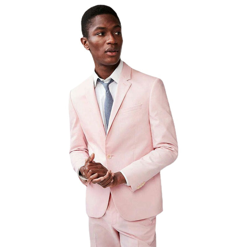 Trajes de hombre rosas nuevos, esmoquin de novio de corte entallado para boda, 2 piezas, abrigo, pantalones, traje de hombre, blazer. 