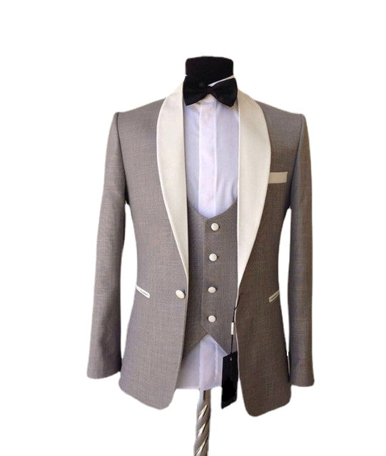 Costumes pour hommes sur mesure pour mariage 3 pièces (veste + pantalon + gilet + cravate) Bal de promo Marié Fête Tenue Homme Costume Smoking 