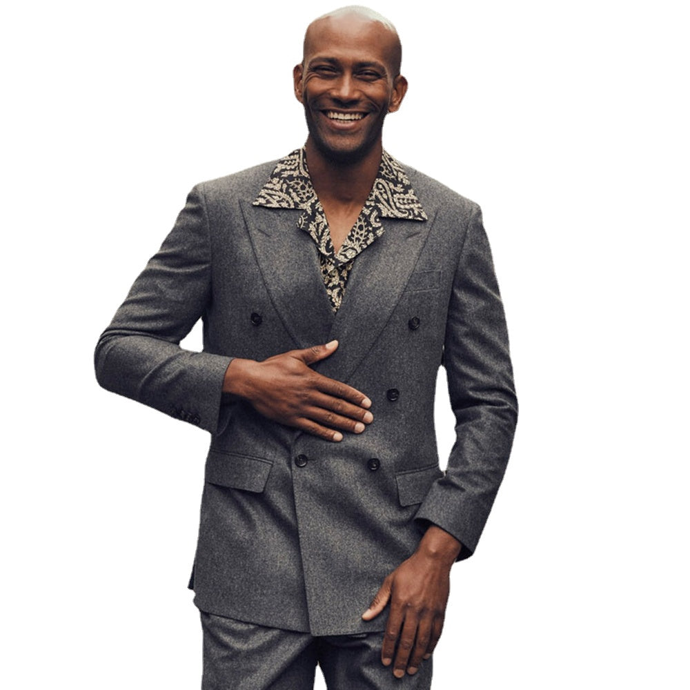 Costumes noirs pour hommes deux pièces, smokings de mariage de créateur d'hiver sur mesure, veste et pantalon pour hommes 