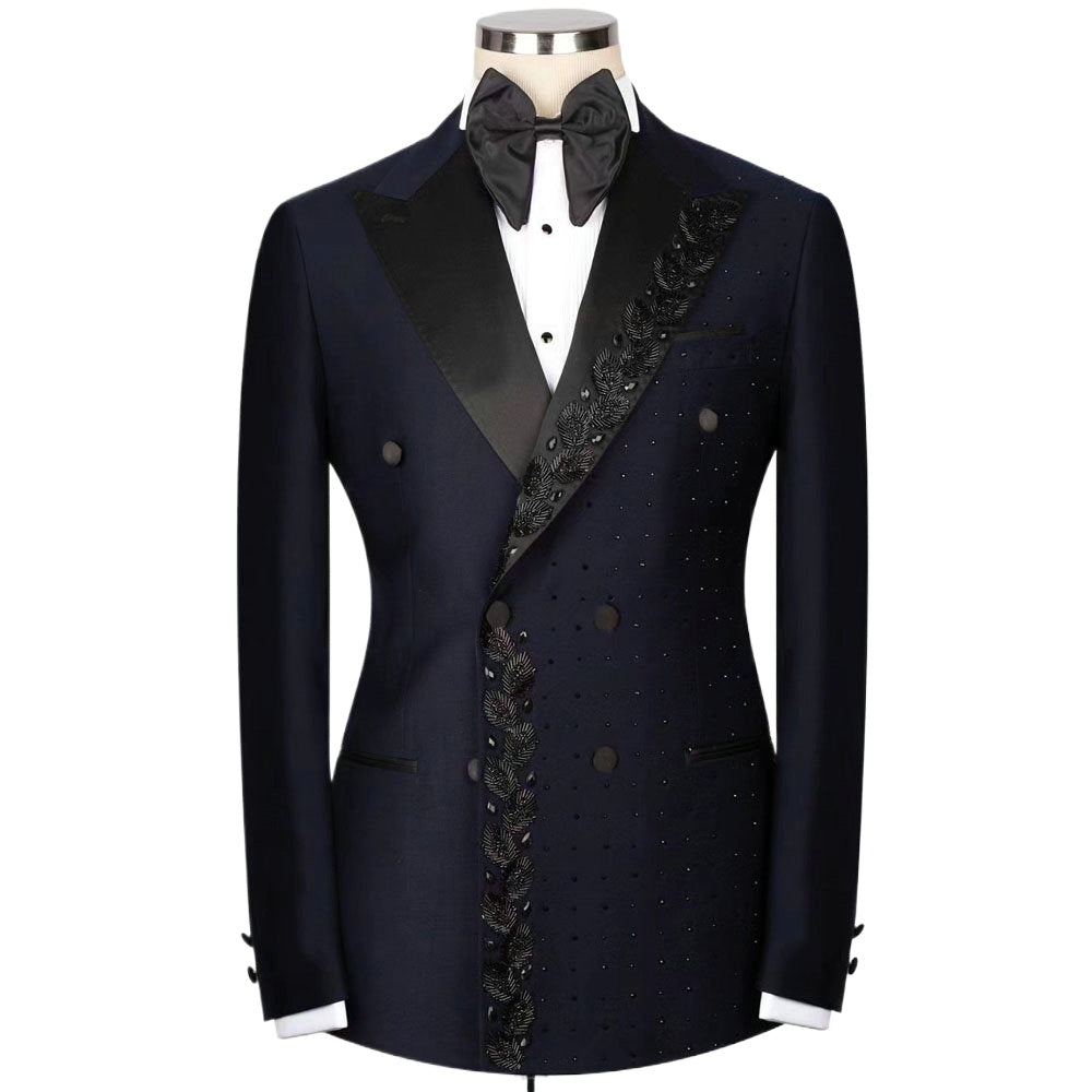 High-End Handmade Crystal Beading Men Suits Two Pieces (Jacket+Pants)