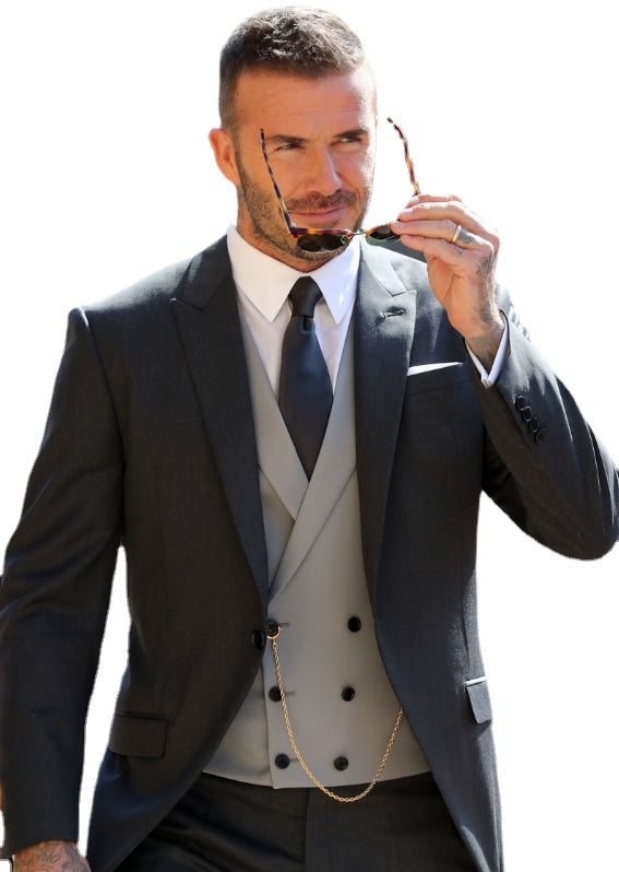 Costume de marié, robe de mariée, robe de bal, costume d'affaires, costume de fête, costume homme 3 pièces (veste + gilet + pantalon) 