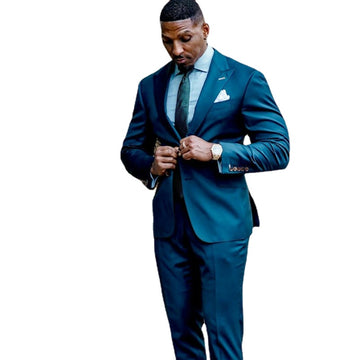 Trajes de negocios para hombre, dos botones, trajes de novio, talla grande, para fiesta de graduación, chaqueta y pantalón. 
