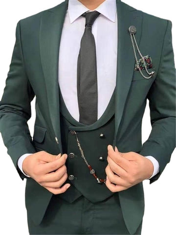 Green Suit Custom Formal Business Blazer Gentleman Tailor Slim Fit Weeding Suit Tuxedo 3 Pieces