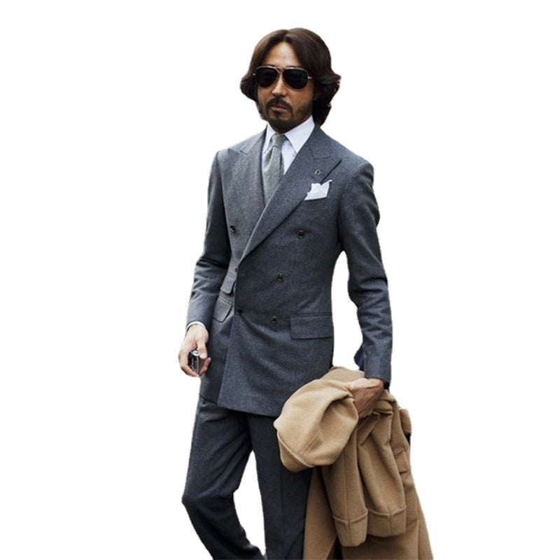 Men Suits For Wedding Tweed Tuxedos Groom Wear Best Man Wear Wedding Dress Prom Dresses Business Suit 2Piece Suit(Jacket+Pants)