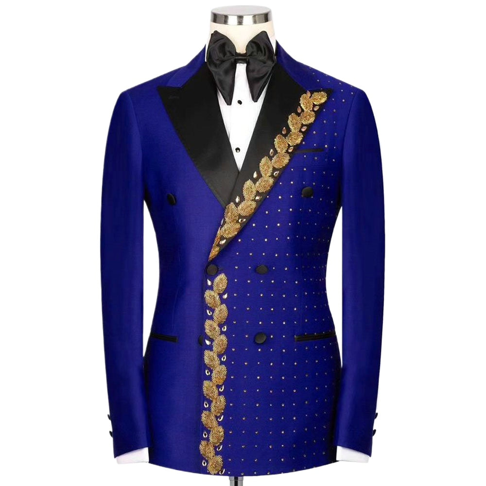 High-End Handmade Crystal Beading Men Suits Two Pieces (Jacket+Pants)
