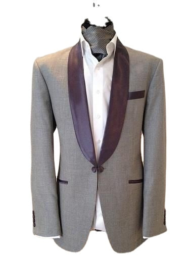 Traje gris claro para hombre, clásico, a medida, corte entallado, esmoquin de novio de 2 piezas, blazer formal, traje de boda y graduación (chaqueta + pantalón) 