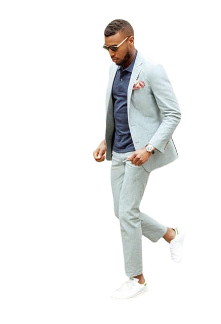 Mint Green Men Suit 2 Pieces(Jacket+Pants) Prom Bridegroom Casual Blazer Custom Made Tuxedo Terno Masculino
