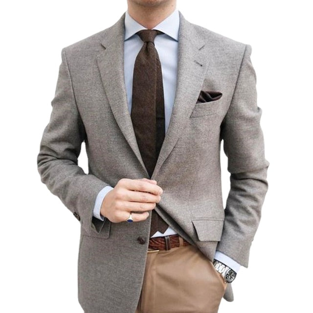 Custom Made Men Suits Grey Suits Blazer Jacket Tailor Made Male Tuxedos Costume 2 Pieces