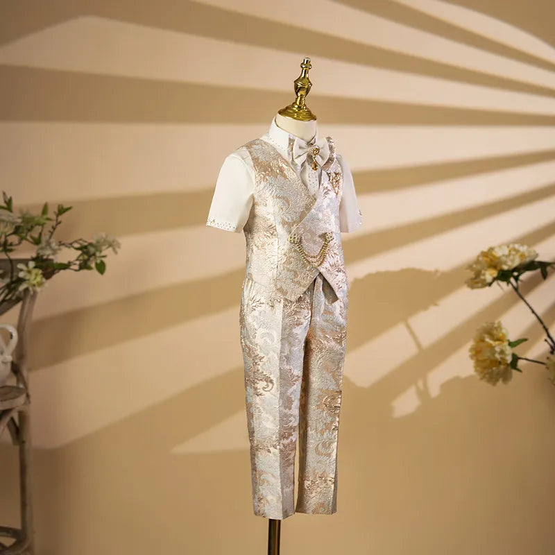 Children's Costume Wedding Birthday Baptism Party Boy Clothing Host Piano Performance Blazer Suits Vestidos
