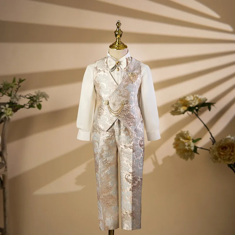 Children's Costume Wedding Birthday Baptism Party Boy Clothing Host Piano Performance Blazer Suits Vestidos