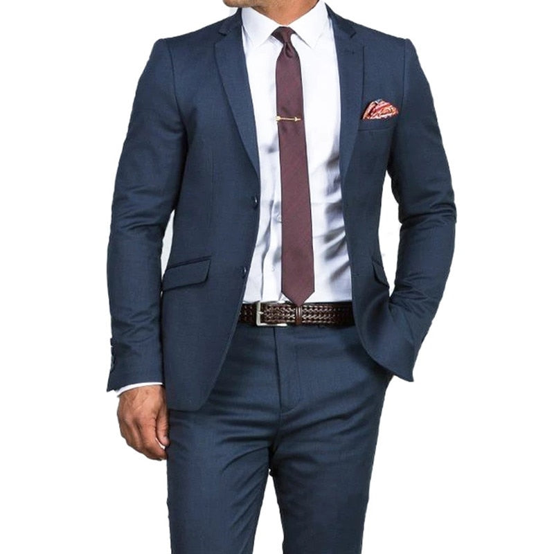 2 Pieces Male Suit Tailor Made Slim Fit Business Suits Groomsmen Wedding Tuxedos Best Man Formal Party Men's Set