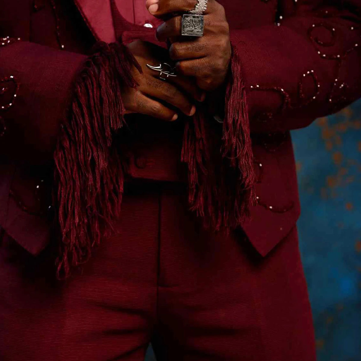 Sparkle Crystal Design Men Suits Beaded Slim Ropa Hombre Diamond Tassel 2 Pieces Sets Groom Male Blazers Customized