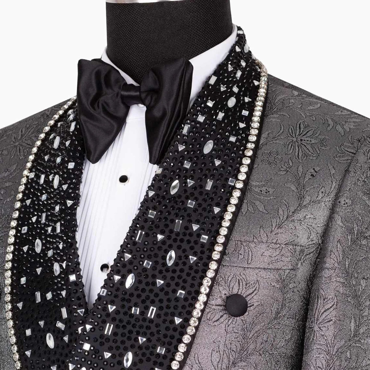 Stunning Style Diamond Beadeds Men Suits 2 Pieces Sets Beat Party Prom Blazer Slim Fit Groom Tuxedos Customized
