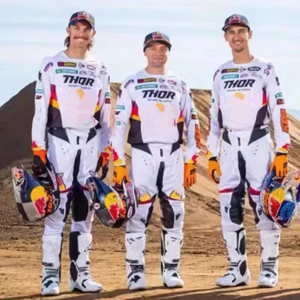 MX Motocross Racing Gear Set without Helmets and Gloves White and Black