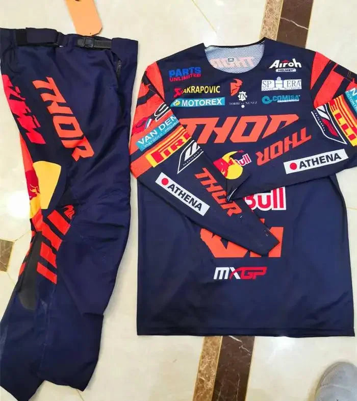 MX Motocross Racing Gear Set without Helmets and Gloves White and Black