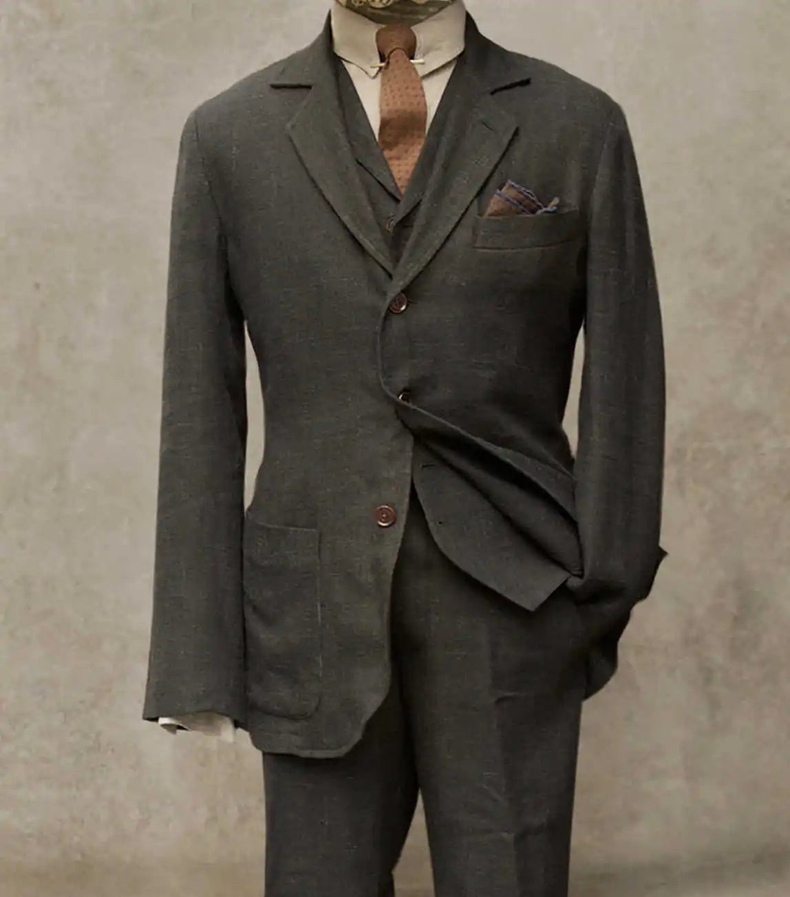 Advanced Men's Suit 3 Pieces Blazer Vest Pants Bow Collar Single Breasted Buckle Bussiness Work Wear Wedding Costume