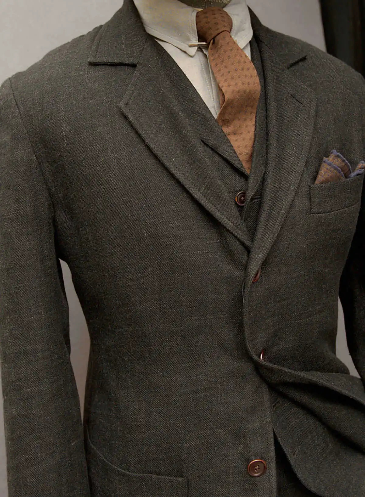Advanced Men's Suit 3 Pieces Blazer Vest Pants Bow Collar Single Breasted Buckle Bussiness Work Wear Wedding Costume