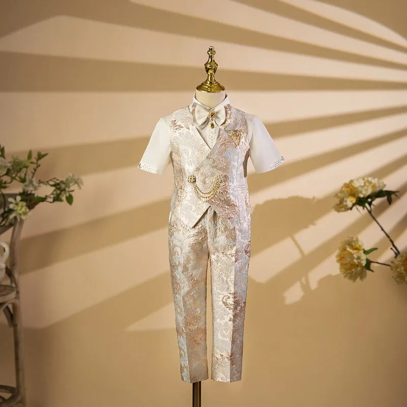 Children's Costume Wedding Birthday Baptism Party Boy Clothing Host Piano Performance Blazer Suits Vestidos
