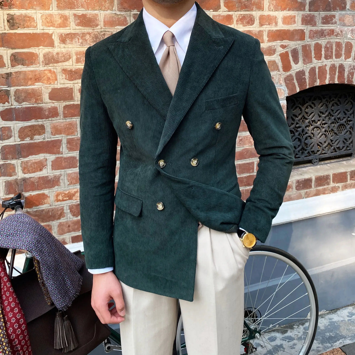 Blazer croisé élégant en velours côtelé bleu pour homme – Veste de costume slim de luxe pour mariages, dîners et événements spéciaux