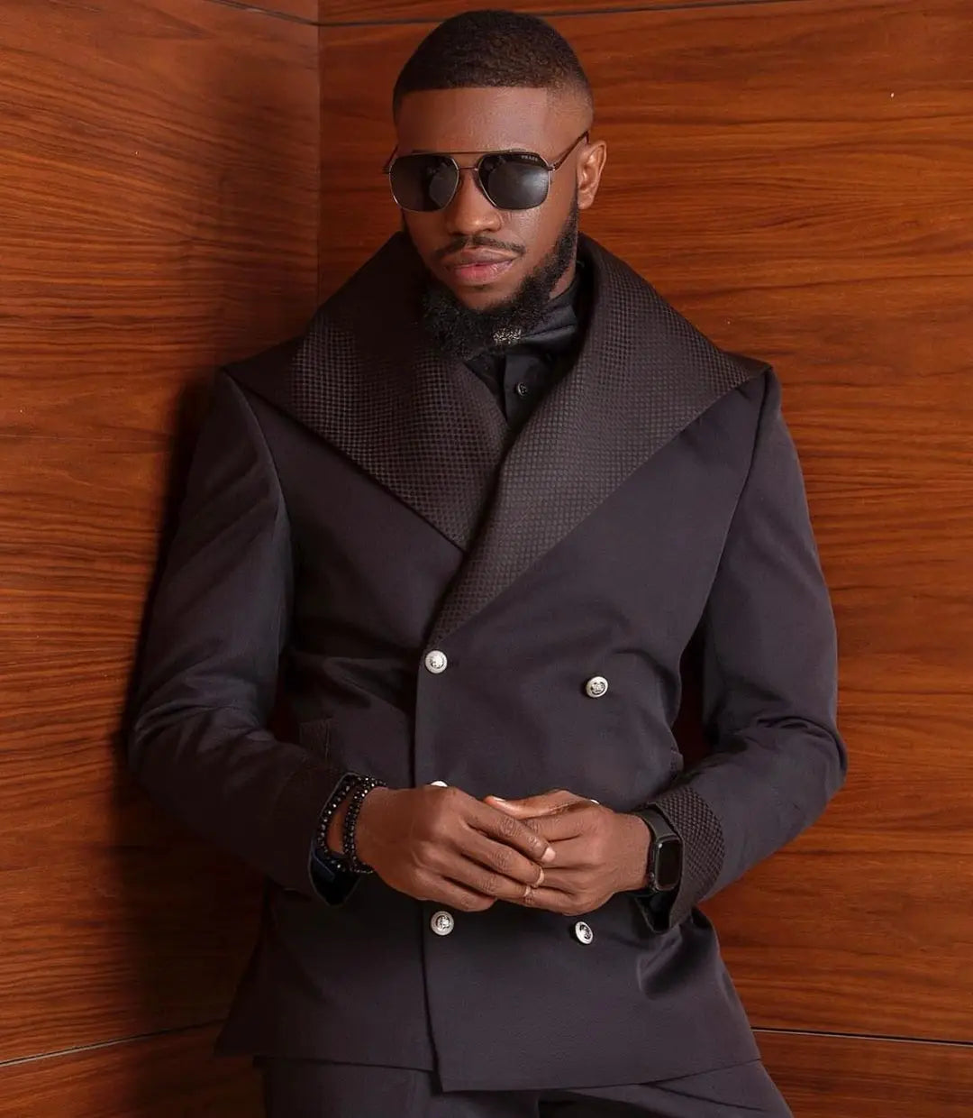 Traje negro de 2 piezas para hombre, blazer, pantalón cruzado, para caballero, para negocios, trabajo, formal, informal, diario, para graduación, a medida