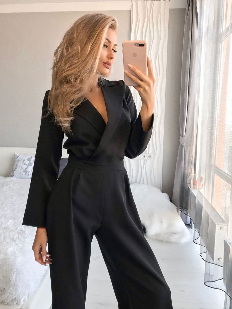 Black Bridal Wedding Pants Suits Women Evening Jumpsuits Party Blazer Tuxedos Mother of the Bride Formal Wear