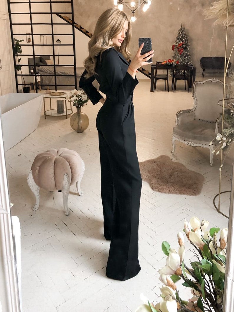 Black Bridal Wedding Pants Suits Women Evening Jumpsuits Party Blazer Tuxedos Mother of the Bride Formal Wear