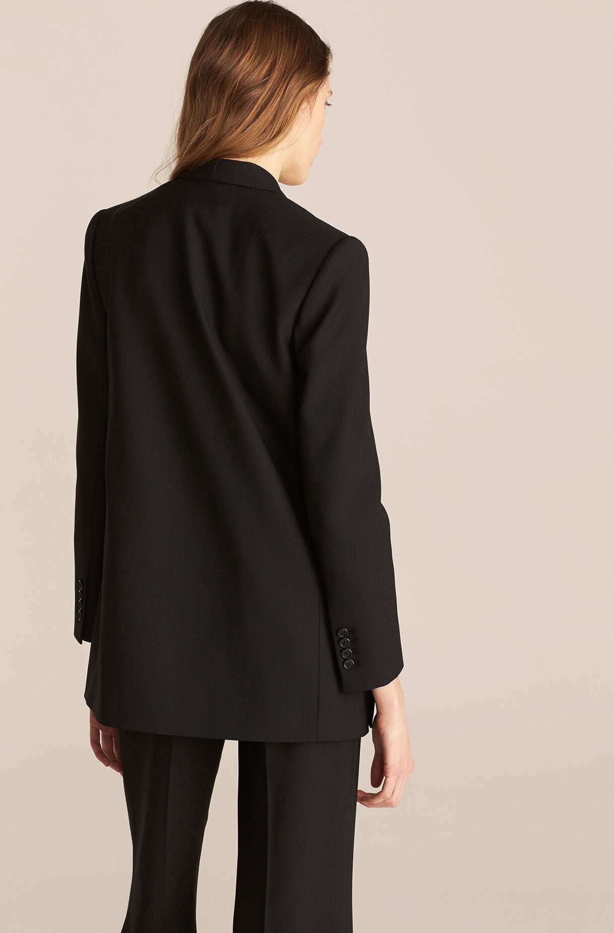 Costume de bureau noir formel pour femme, tenue de travail avec pantalon large, tenue de soirée, de bal, blazer, smoking, 2 pièces 