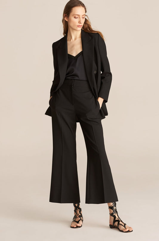 Black Formal Office Lady Suits Women Work Wide Pants Outfit Evening Party Prom Blazer Tuxedos Wear 2 Pieces