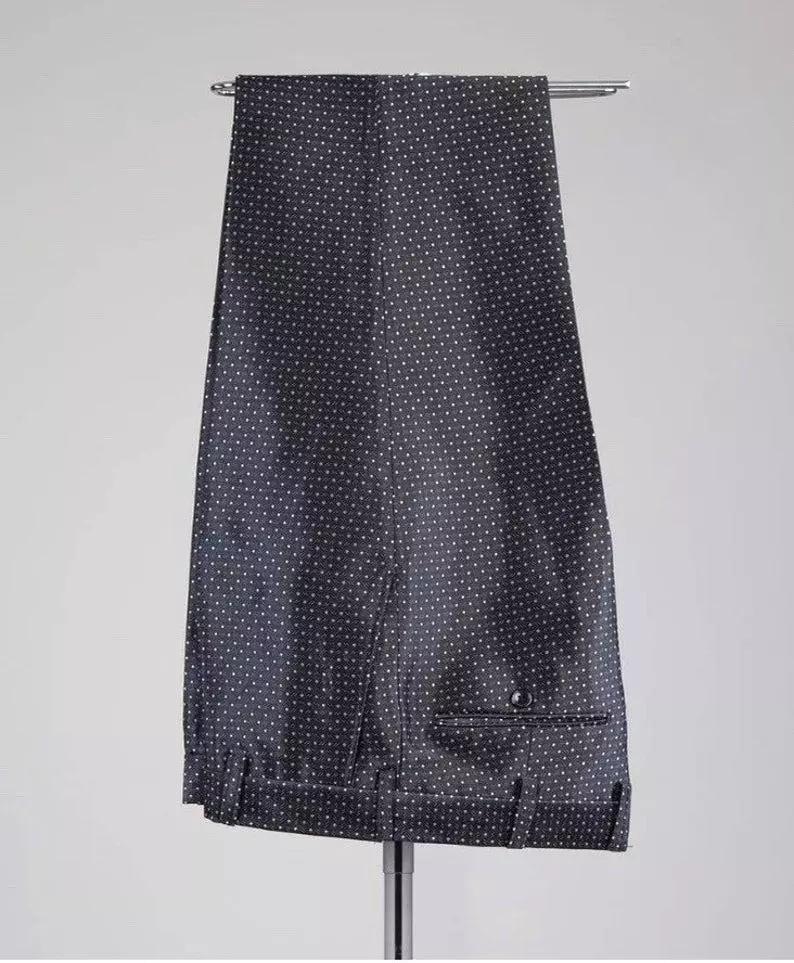 Trajes de caballero negros para hombre, de dos piezas, chaqueta y pantalón, con bolsillos grandes, para negocios, de diseño, para bodas y ocasiones formales. 