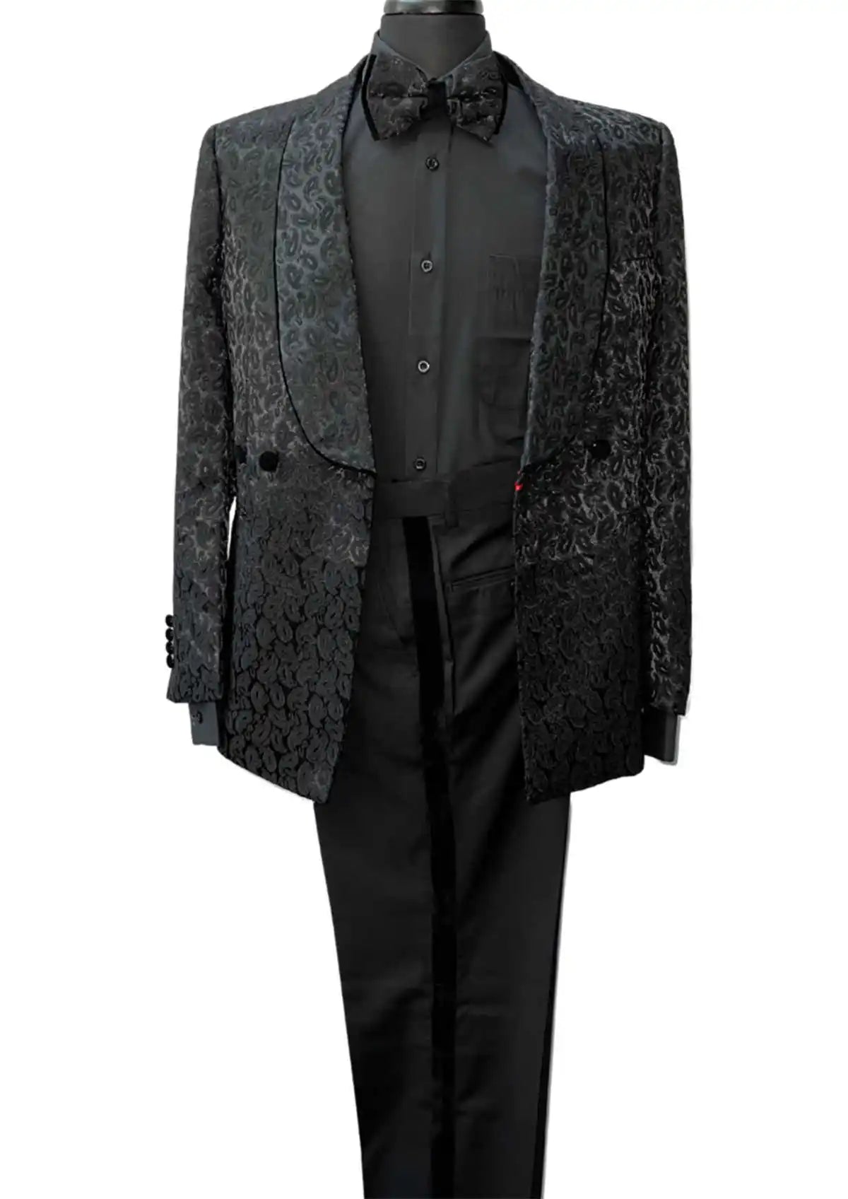 Black Men's Suit 2 Pieces Blazer Pants Shawl Collar Single Breasted Buckle Business Work Wear Wedding Prom Costume