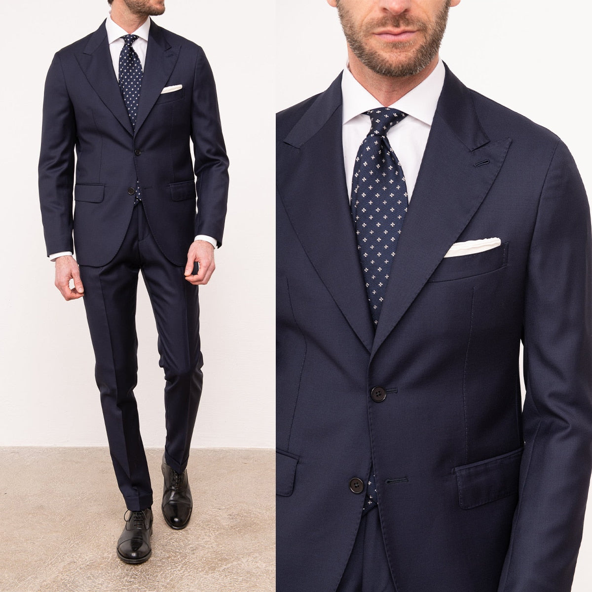 Traje de hombre de 2 piezas, blazer, pantalón, botonadura sencilla, solapa de pico, esmoquin, traje de novio para boda de negocios 
