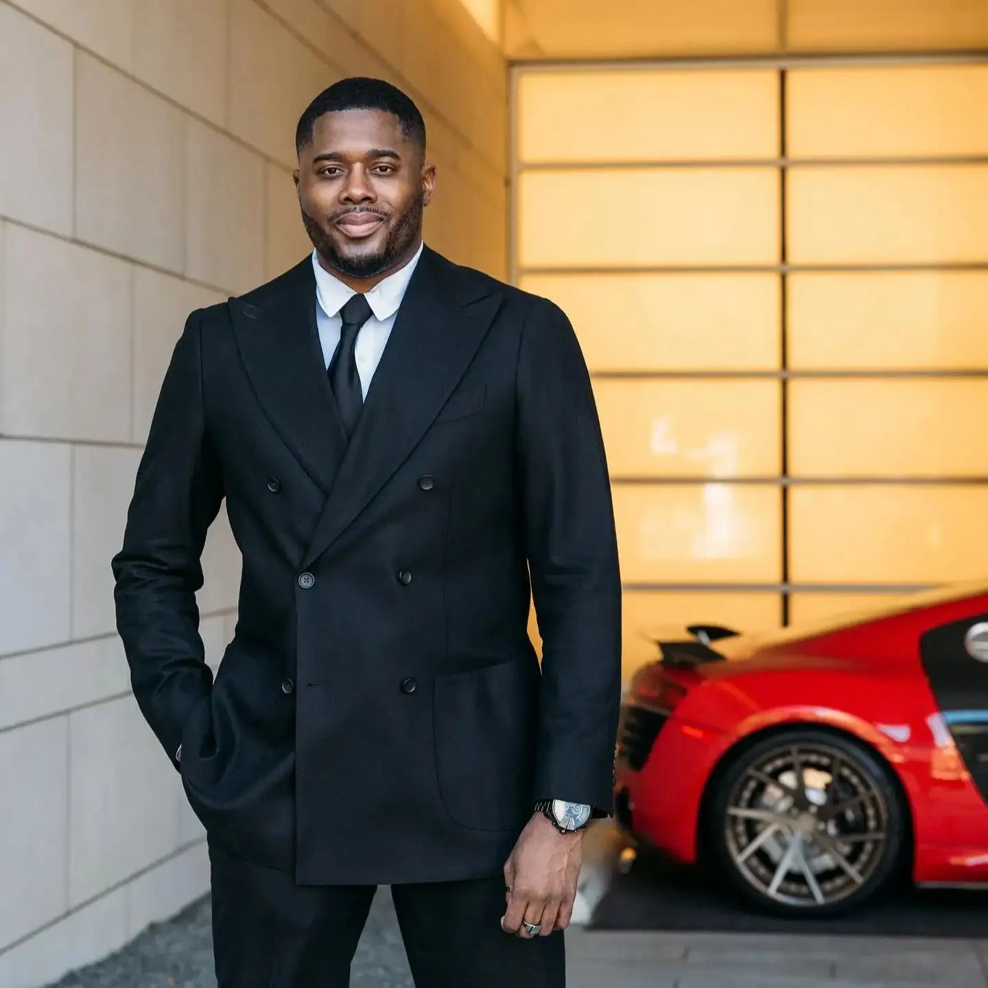 Traje negro para hombre, conjunto de blazer cruzado para hombre, esmoquin de negocios, chaqueta y pantalones, ropa de novio para boda de talla grande