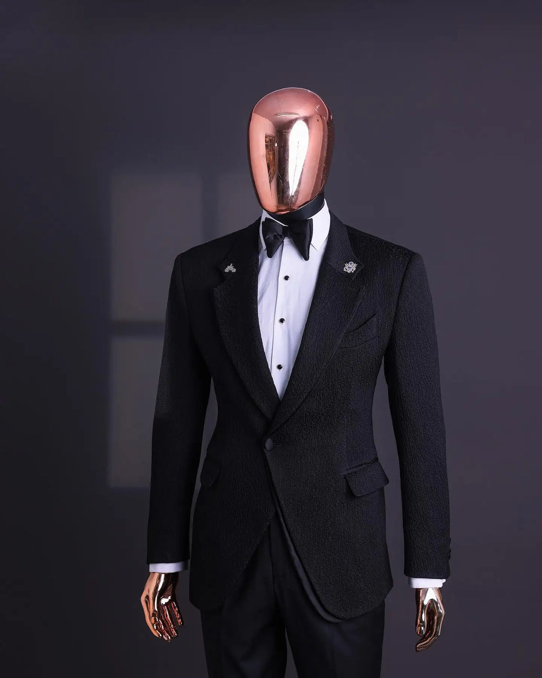 Trajes de hombre negros a medida, 2 piezas, blazer jacquard, pantalón, un botón, solapa de pico, para boda, ropa formal de trabajo, hecho a medida, talla grande 
