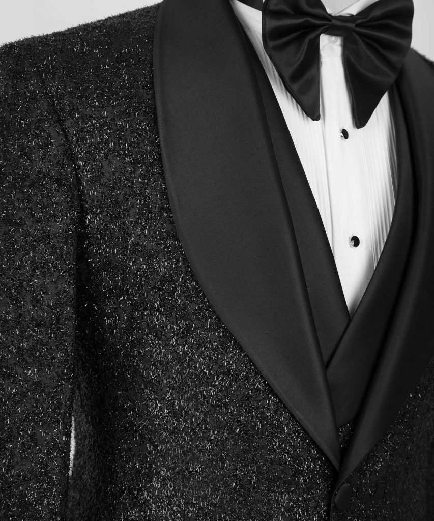 Black Satin Collar Glitter Wedding Tuxedo Black Formal Groom Men Suits Slim fit 3PCS Blazer Vest Pants Business Wear Male Suit