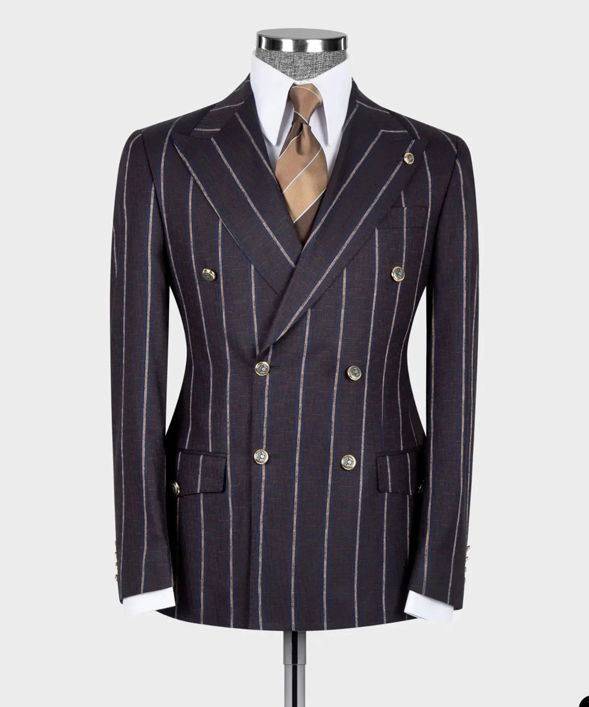 Black Stripes Men Suit Tailor-Made One Piece Men Blazer Tuxedo Double Breasted Formal Wedding Groom Business Prom Tailored