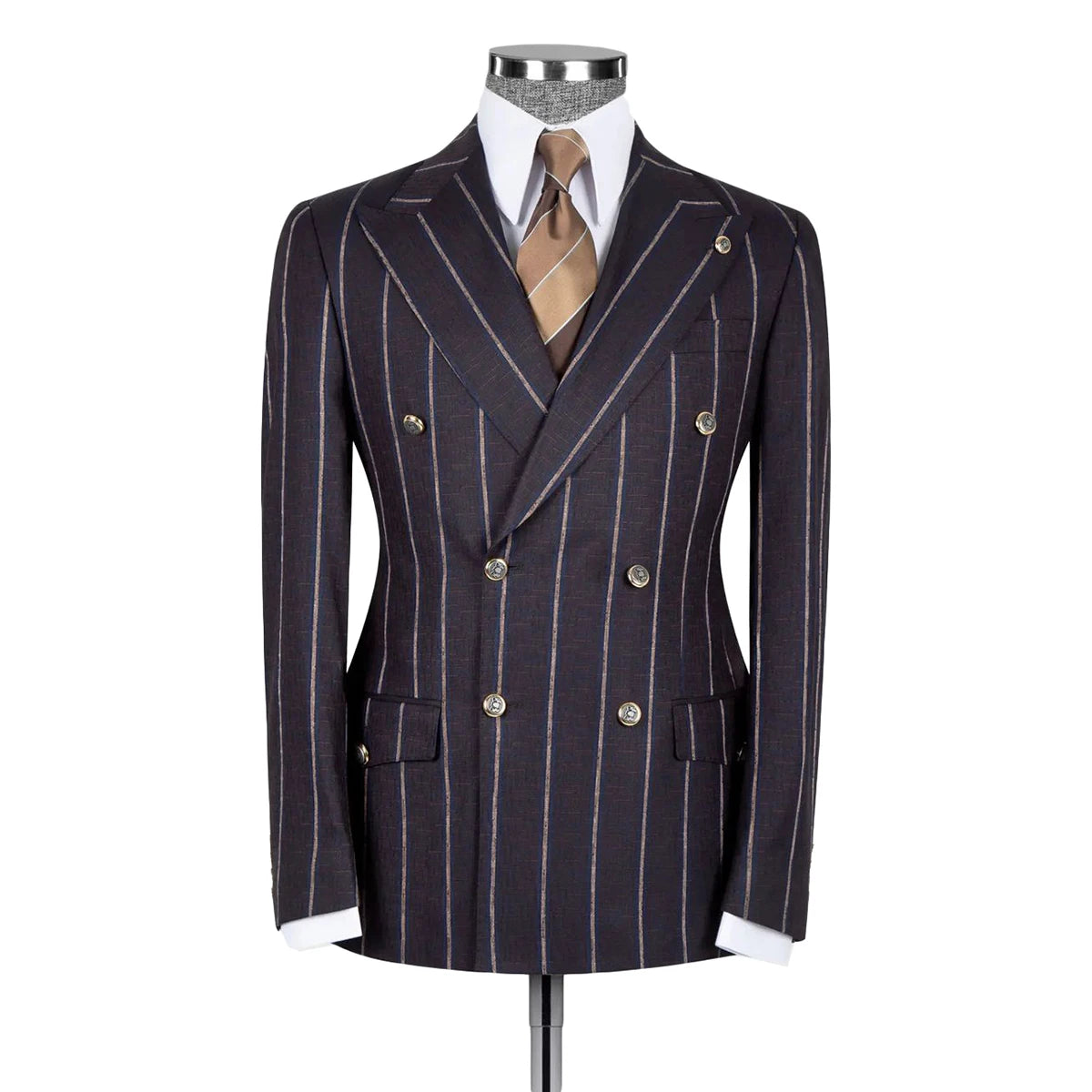 Black Stripes Men Suit Tailor-Made One Piece Men Blazer Tuxedo Double Breasted Formal Wedding Groom Business Prom Tailored