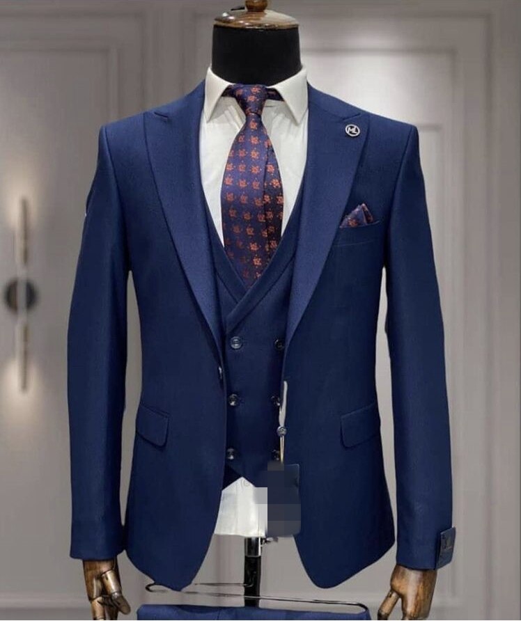 Black Wedding Men Suits Groom Tuxedos Business Blazer Trousers Prom Party Wear Coat 3Pcs(Jacket+Pants+Vest)Costume Homme Mariage