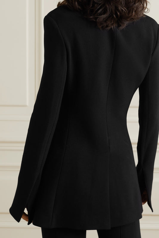 Black Women Jacket Blazer Suit  Casual Ladies Loose Flares Pants Set 2 Pieces Mother of the Bride Wedding Tuxedos