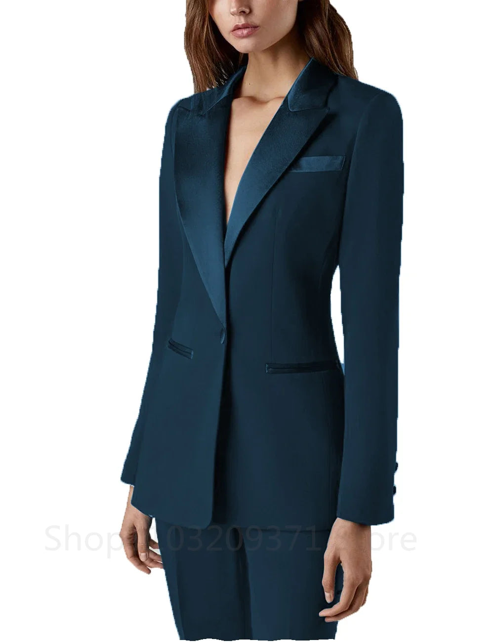 Traje negro de 2 piezas para mujer, para boda, esmoquin, fiesta, oficina, trabajo, corte entallado, para dama de negocios, blazer con pantalones. 