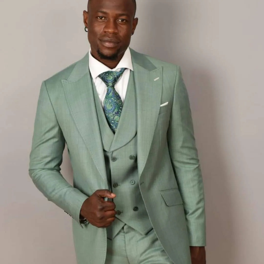 Ensemble blazer 3 pièces pour homme, coupe slim, costume de mariage, smoking personnalisé à un bouton, grande taille