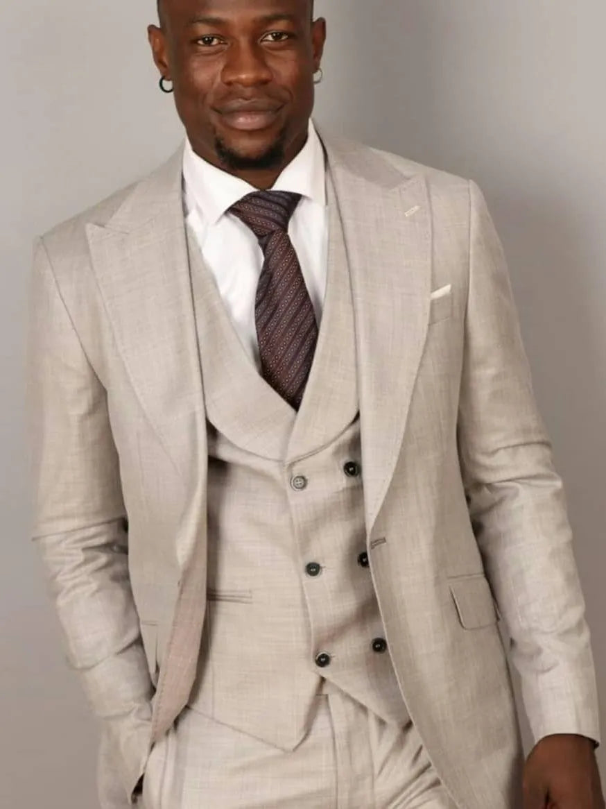 Ensemble blazer 3 pièces pour homme, coupe slim, costume de mariage, smoking personnalisé à un bouton, grande taille