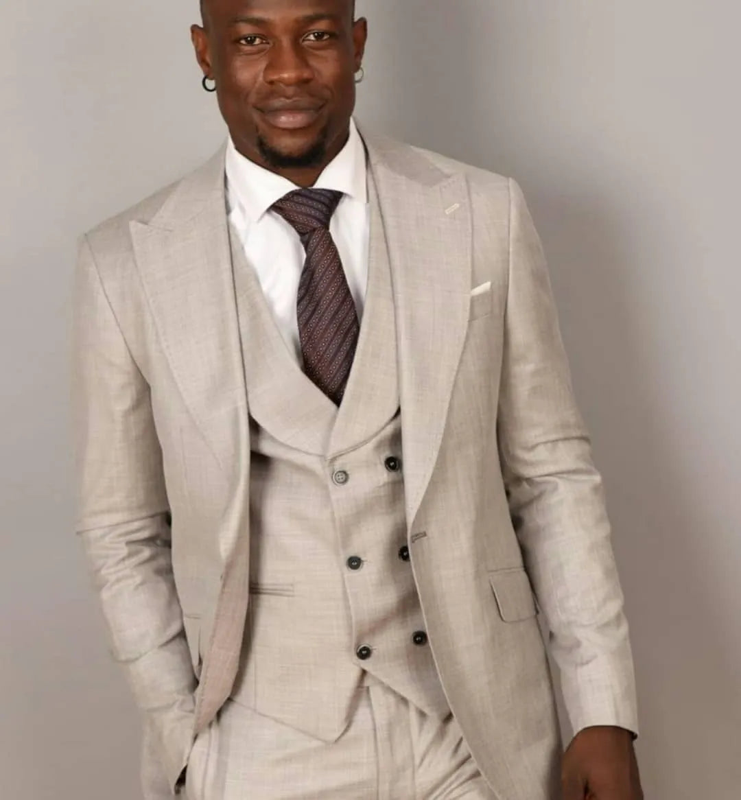 Ensemble blazer 3 pièces pour homme, coupe slim, costume de mariage, smoking personnalisé à un bouton, grande taille