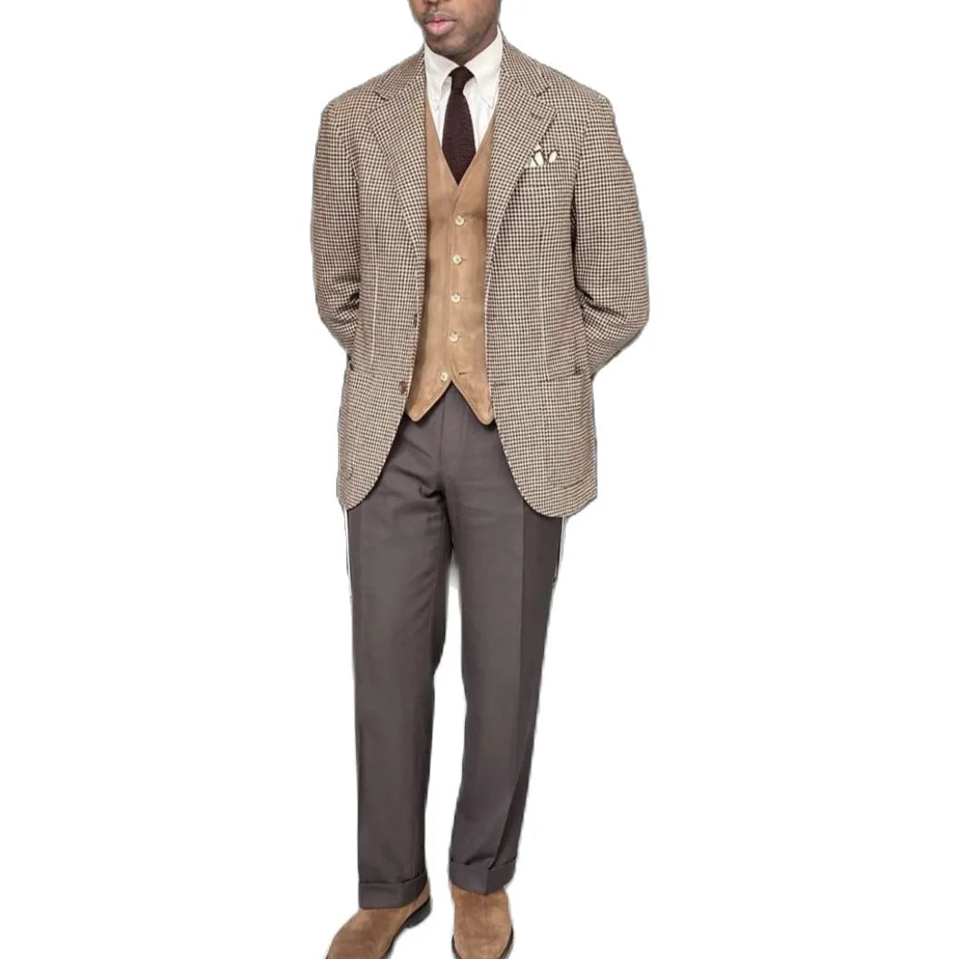 Blazer Sets Wedding Man Suits Plaid Luxury Halloween Costumes 3-Piece Suit For Men Superimposed Garments Groom Prom Dresses